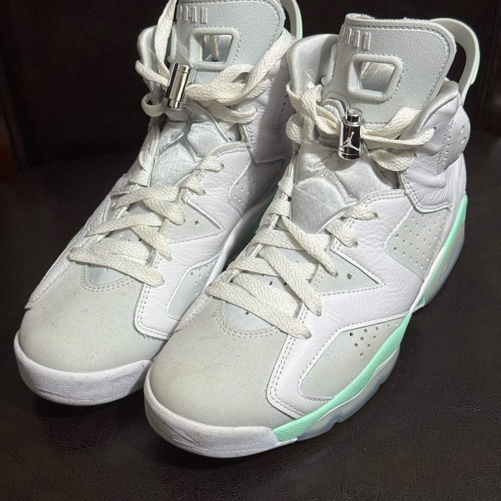 Jordan White and Mint Sneakers
